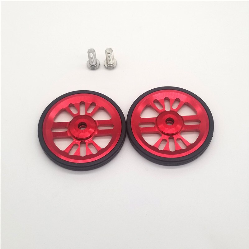 easywheel for Brompton bike folding bicycle easy wheel aluminum CNC processing ultralight: red