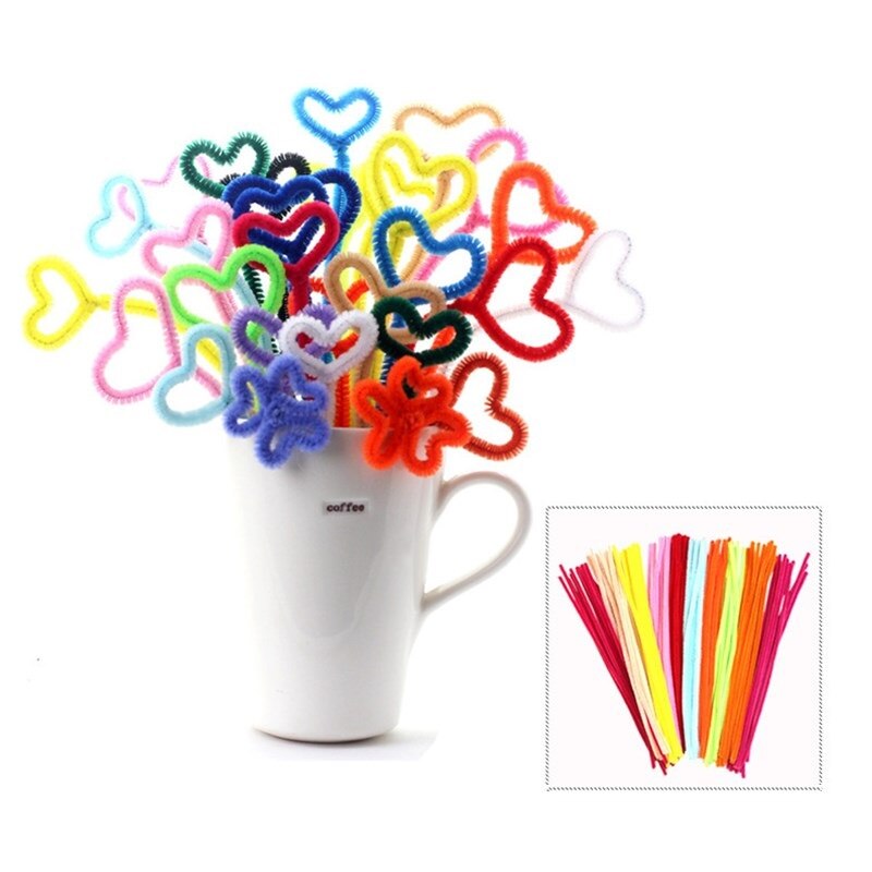 100pcs Multicolour Chenille Stems Pipe Cleaners Handmade Diy Art Crafts Material Kids Creativity Handicraft Children Toys