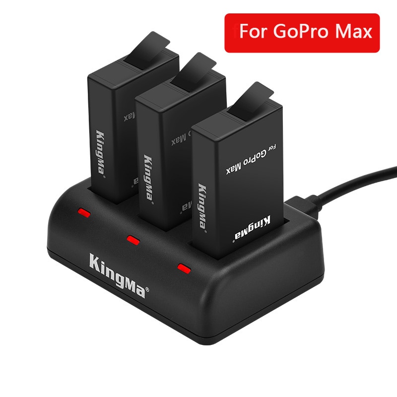 Intelligente Voor Gopro Max Batterij 3 Slot Lader + 1400 Mah Lithium Ion Batterij Voor 360 Panoramisch Go Pro max Camera