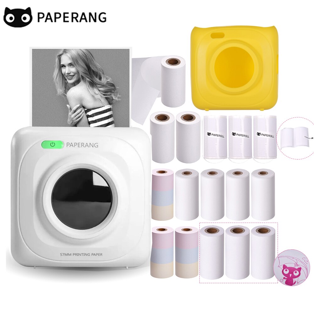 PAPERANG-Impresora térmica de bolsillo P1, dispositivo de impresión portátil, inalámbrica, BT, móvil, 200dpi, para fotos, imágenes, recibos, etiquetas adhesivas