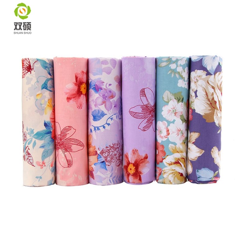 Shuanshuo-tissu fleur de styliste Tilda | Patchwork de coton pour la couture en lot, vêtements de poupée, bricolage, 40x50CM, lots de 6 pièces