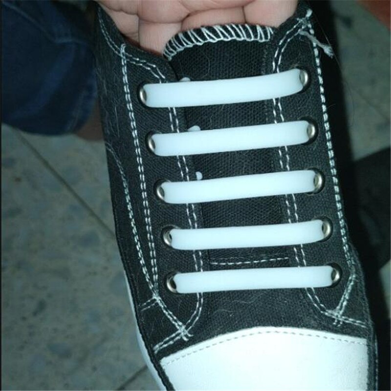 Cordones elásticos de silicona para zapatos, cintas creativas de goma para perezosos, para zapatillas informales, 12 unids/paquete