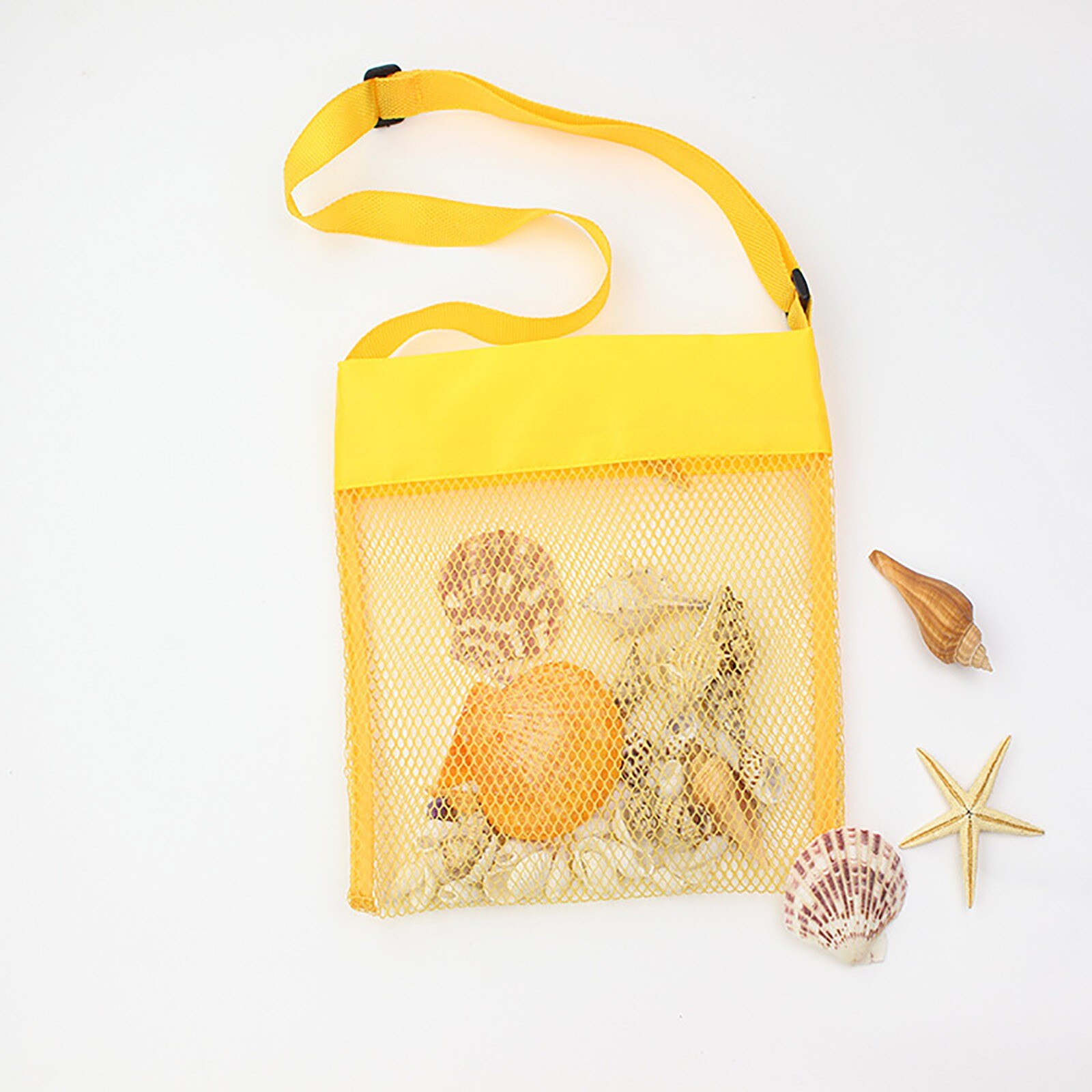 Kleur Kinderen Mesh Strand Ademend Zee Shell Tassen Verstelbare Draagriemen Essentiële Tools Voor Bezoek De Strand # G
