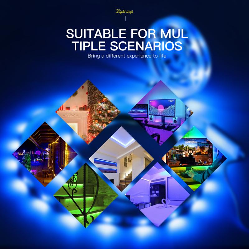 Led Strip Verlichting Muziek Sync Bluetooth App Controlled Afstandsbediening Rgb Led Touw Verlichting Kleur Veranderende Gevoelige Ingebouwde Microfoon