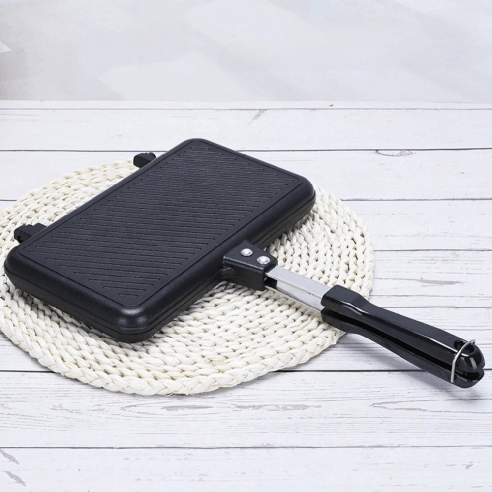 Double-Sided Breakfast Sandwich Baking Pan Aluminium Alloy Detachable Toast Frying Pan Heat-resistant Sandwich Maker Waffle