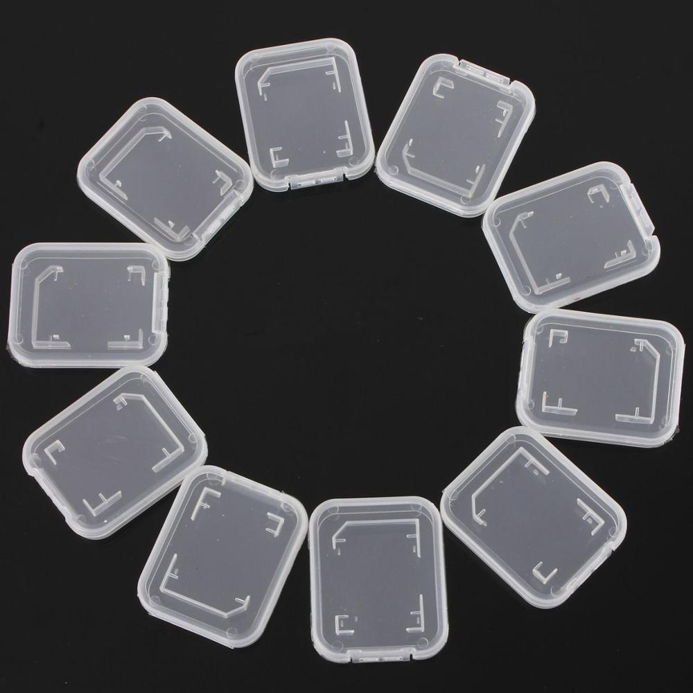 10 Pcs Draagbare Transparante Case Houder Box Storage Clear Standaard Geheugen Plastic Card Case Voor Standaard Sd Sdhc Tf Memory kaart