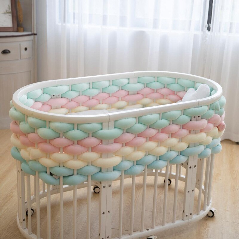 2021new 5M Baby Bumper Bed Braid Knot Pillow for Infant Bebe Crib Protector Cot Bumper Room Decor For Kids Room Decoratiion