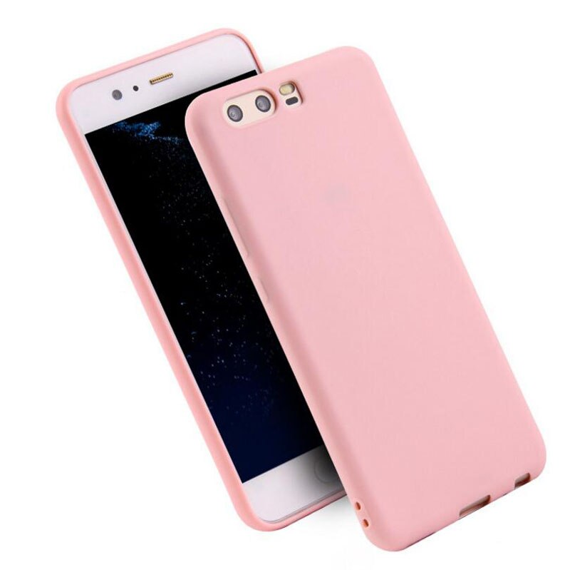 Huawei Honor 9 Silicone Soft TPU Cover case for huawei Honor 9 Honor9 Matte Candy solid colors Cover Back case: Pink