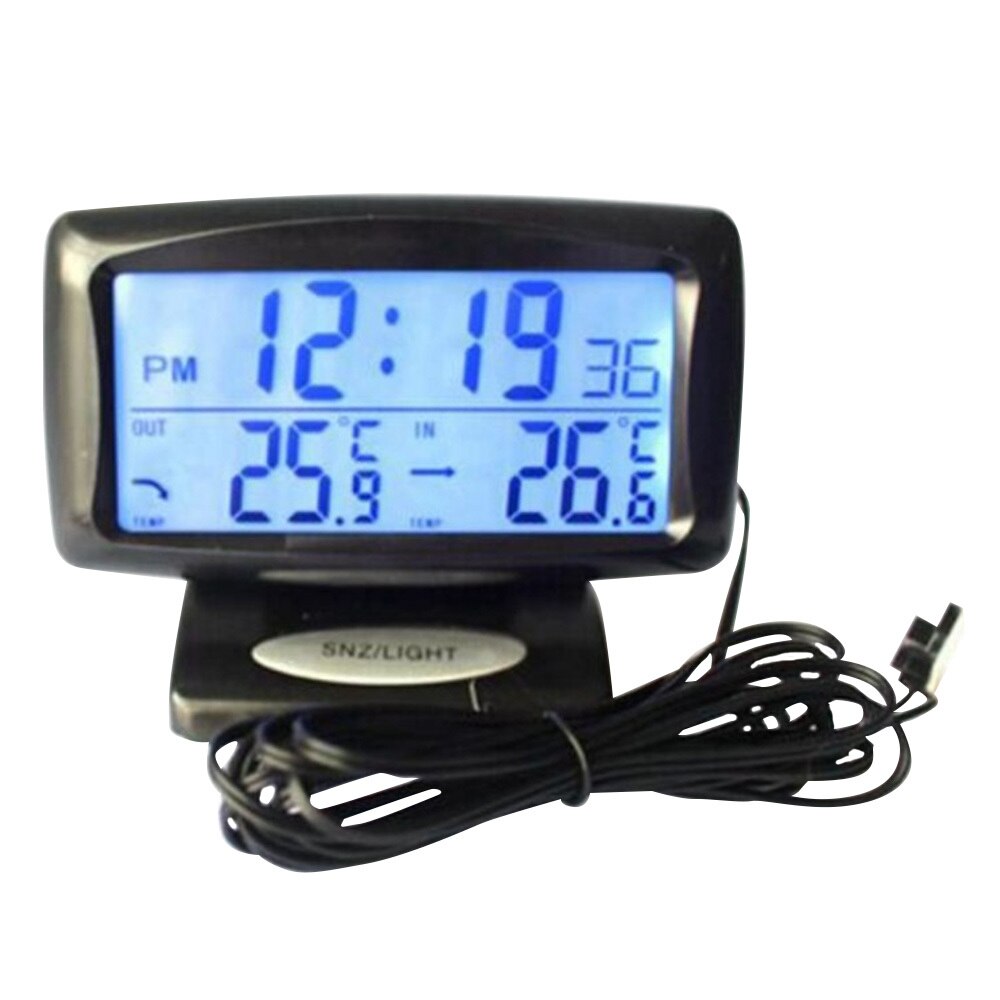 Auto Elektronische Uhr Temperatur Meter Auto Innen Und Außen Thermometer Dual Sensoren LCD Blau Hintergrundbeleuchtung: Ursprünglich Titel