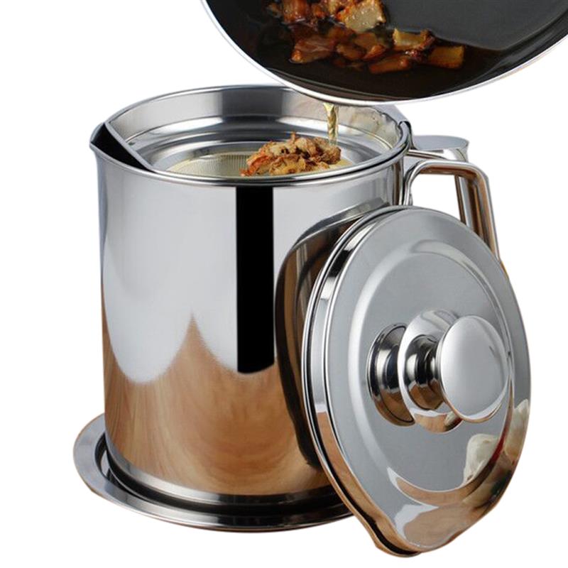 Salsera multifunción de acero inoxidable 1100, separador de grasa para sopa y aceite, filtro de engrasador, tazón, utensilios de cocina, 304 ml: Default Title