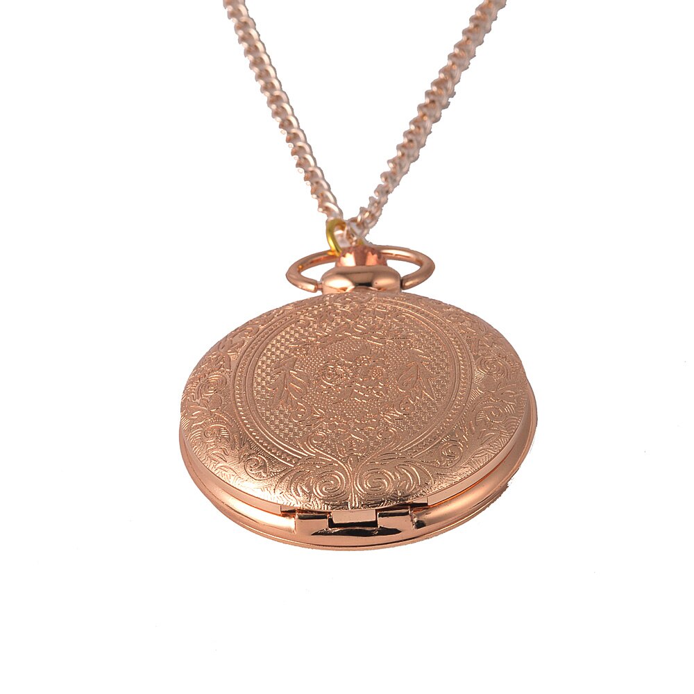 8840 indgraveret sølv lommeur quartz lommeure rosa guld hule smukke kæde antikviteter