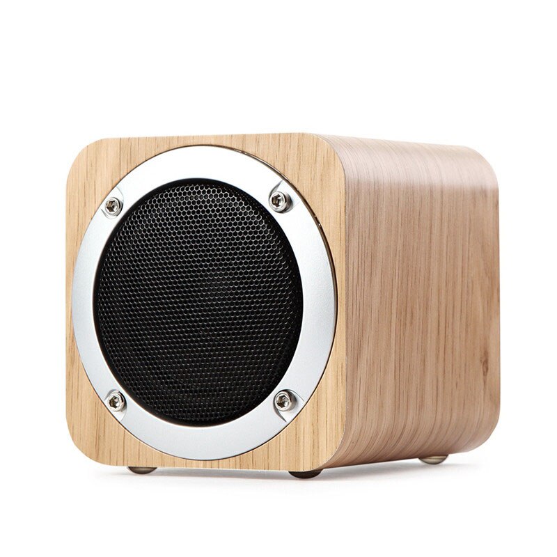 Laiyiqi Retro wood bluetooth speaker wooden square radio FM vibro woofer boombox caixa som portatil altavoz alto falante: Pale Wood