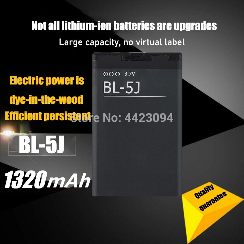 5 PIÈCES 1-1320mAh BL-5J BL 5J pour Nokia 5800 5800XM 5230 5228 C3 Lumia 520 525 X6 X9 200 201 302 batterie