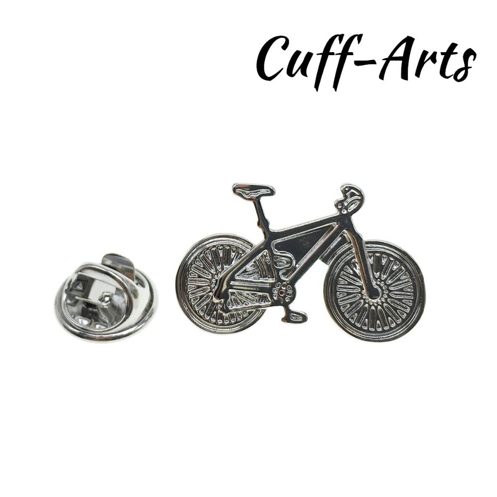 Cuffarts Modern Style Bike Cycle Lapel Pin Badge Jewelry Matched Cufflinks Lapel Pin P10057