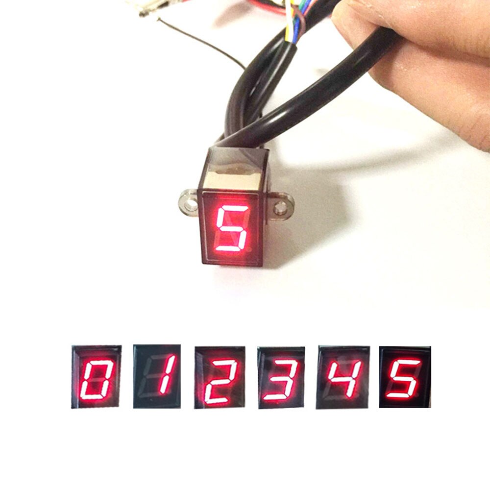 Stijl 5 Speed Universal Motorfiets Digitale Display Led Motocross Off-Road Moto Licht Neutraal Gear Indicator Monitor