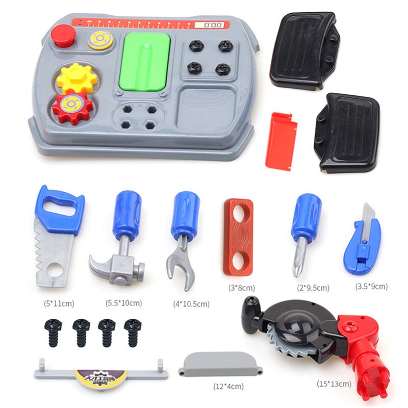 Construction Tools Toy Set for Baby Boy Plastic Chainsaw Screws Hammer Pretend Play Kids Suitcase Garden Carpentry Tool Box