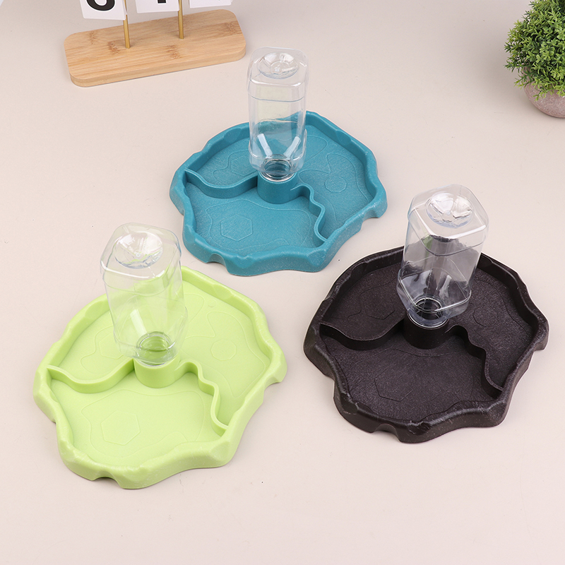 Voerbak voor reptielen, automatische waterbak, voerbak voor schildpadden, kleine voerbak voor reptielen en amfibieën, verwijderbare voerbak voor huisdieren.