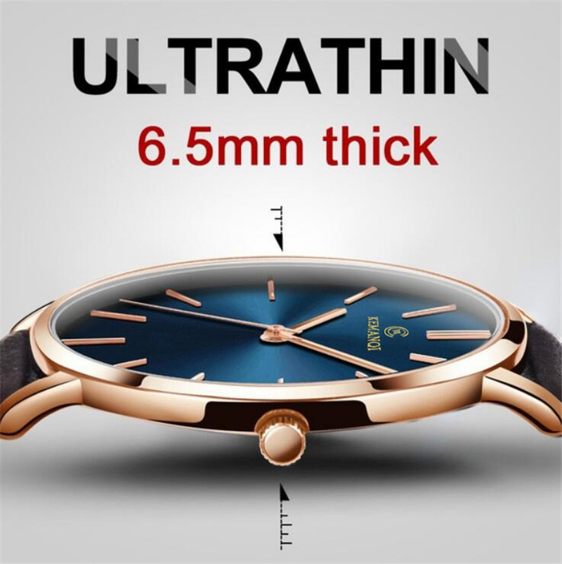 Heren Horloges Top Luxe Ultra Dunne Horloge Mannen Horloge Blauw Glas Mannen Horloge Klok Relogio Masculino Erkek kol Saati