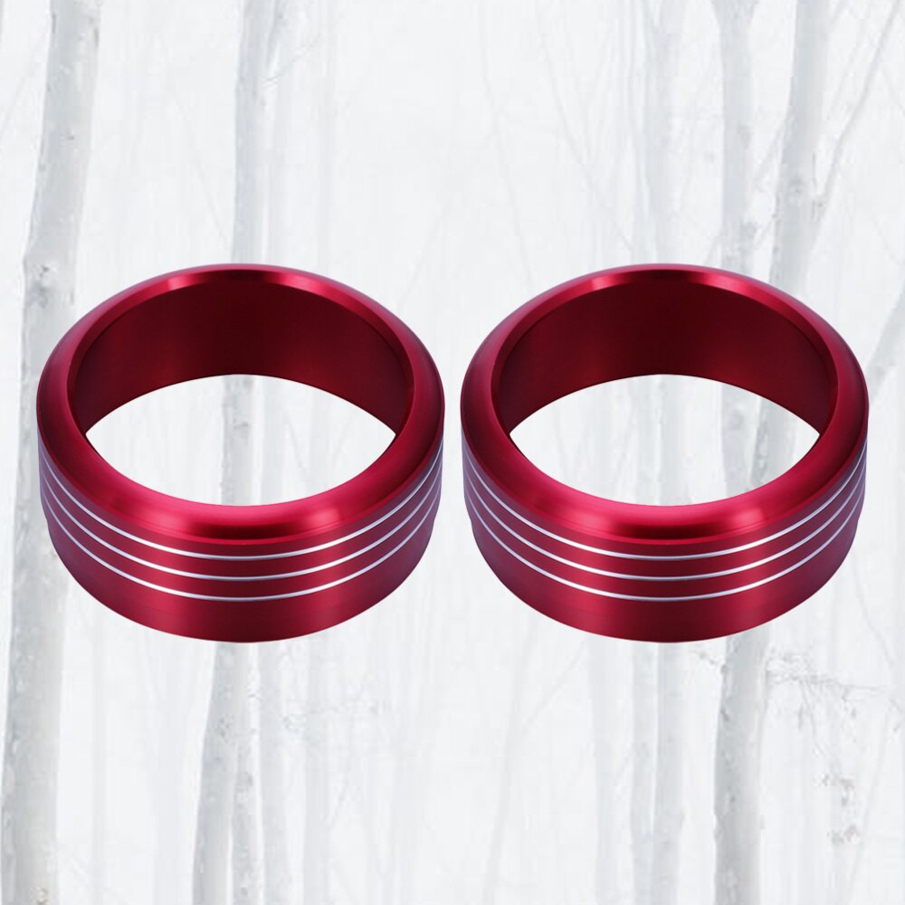 2Pcs Climate Control Knob Ring Covers For Impreza Forester Crosstrek (Silver)