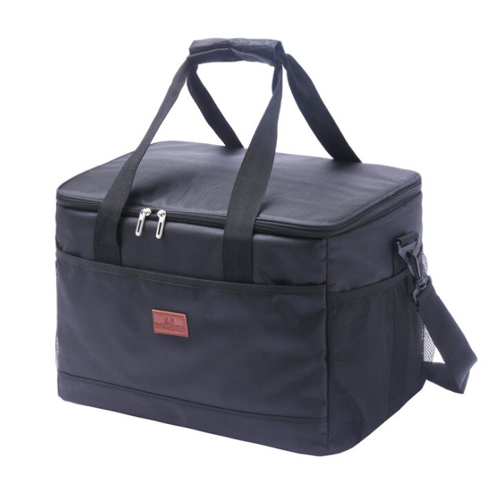 Lekvrij Rood Blauw 33L Geïsoleerde Thermische Koeler Lunch Tas Voor Outdoor Picknick Tas Auto Met Bolsa Termica Loncheras Para Mujer: Black