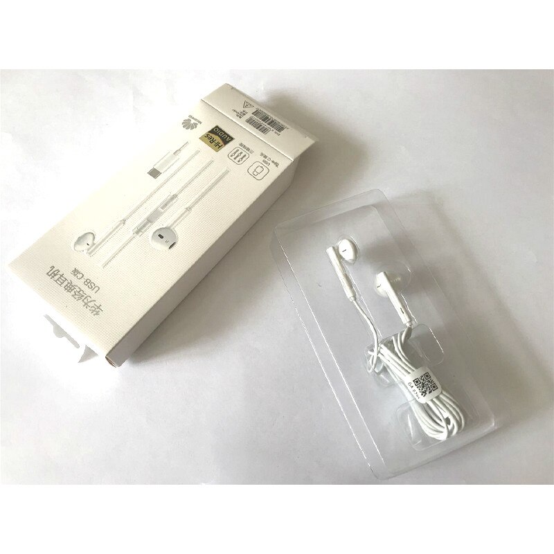 Original huawei  cm33 hörlurar usb typ-c i örat hörlurar headset mikrofon volym huawei mate 10 20 pro 20 x rs  p 10 20 30 not 10: Med förpackning