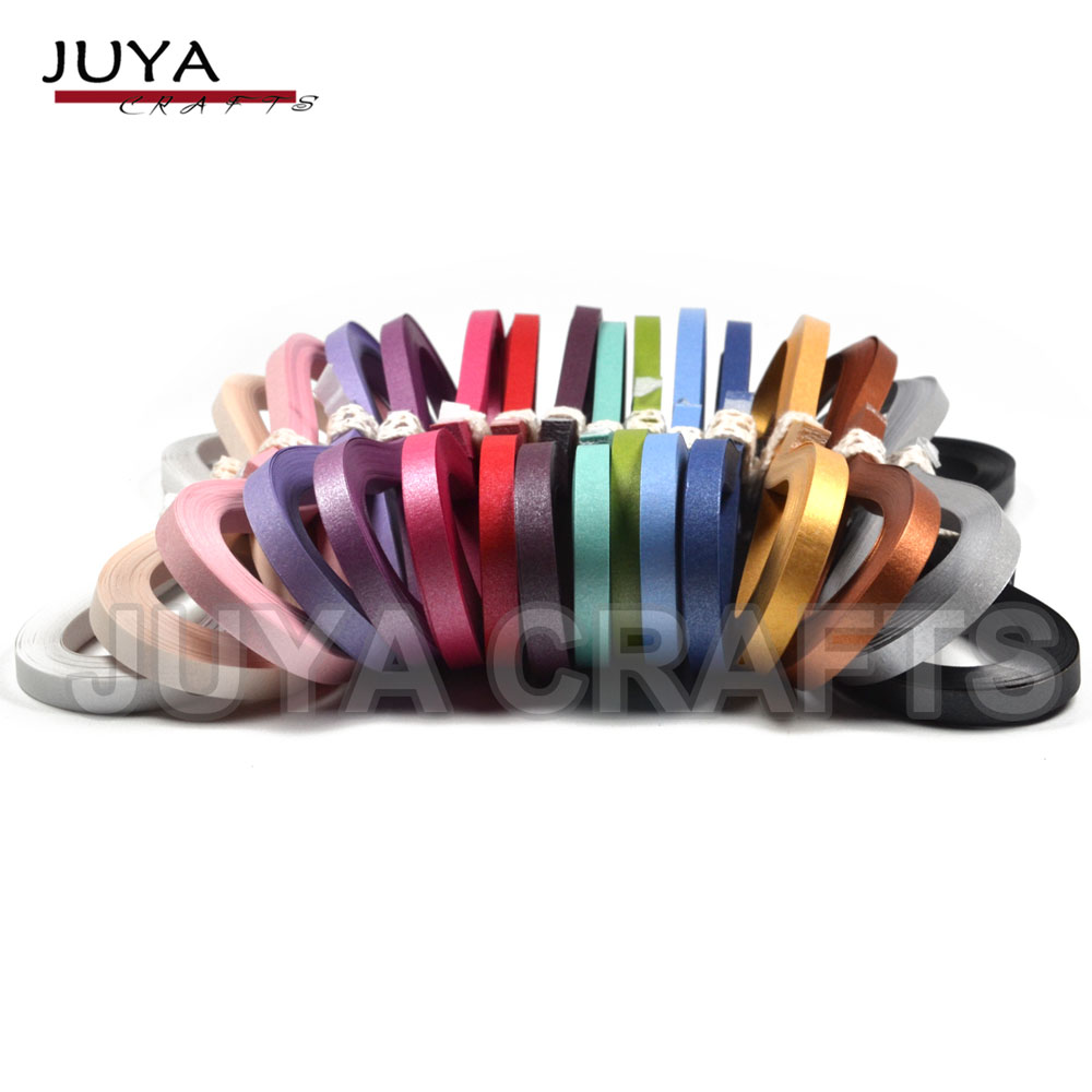 Juya metallisch Papier Quilling einstellen 2/3/5/7/10mm Breite Verfügbar, 355mm/streifen, 40 streifen/farbe: Breite 7mm 16 Farben