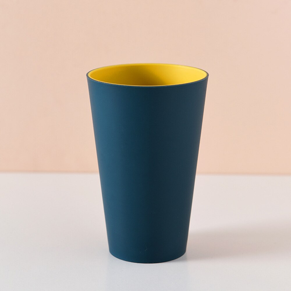 Tazas de dos tonos para el hogar, tazas sencillas de para parejas, tazas de plástico lisas, tazas para cepillo de baño, taza de lavado grande: 2