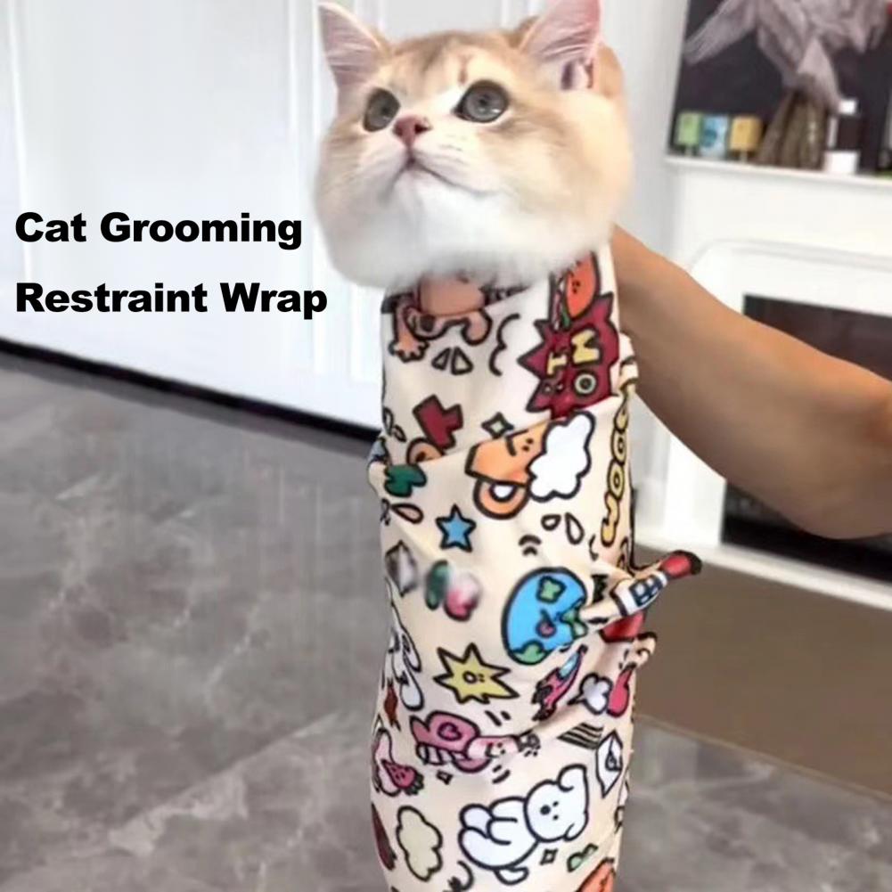 Huisdier Inbakeren Zelfklevende Kat Verzorging Wrap Kat Nagel Knippen Reiniging Terughoudendheid Tas Anti-Bite Anti-Kras huisdier Kalmerende Wrap