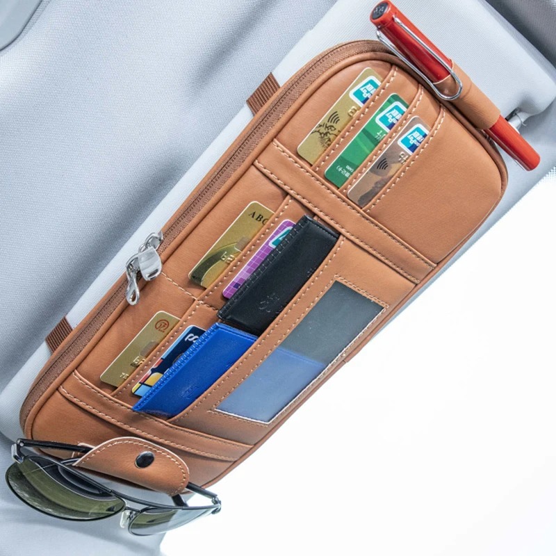 Auto Zonneklep Organisator Opbergdoos Zonnebril Clip Opbergen Opruimen Tas Bill Pen Kaarthouder CD DVD Organisator Auto Accessoires