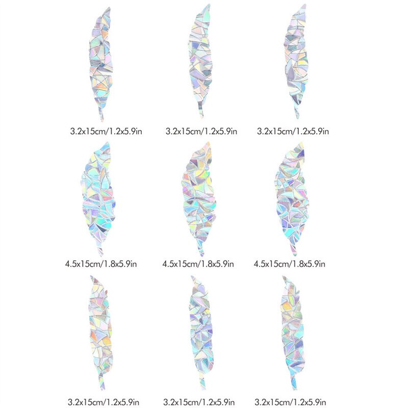Attrape-soleil arc-en-ciel 3D Non toxique, autocollant de miroir de fenêtre, décoration de chambre à coucher de bureau: 028-9pcs