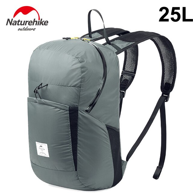 Naturehike Lightweight Packable Durable Travel Hiking Backpack Daypack Small Package Bag Multifunctional Unisex Folding Backpack: 25L upgrade gray