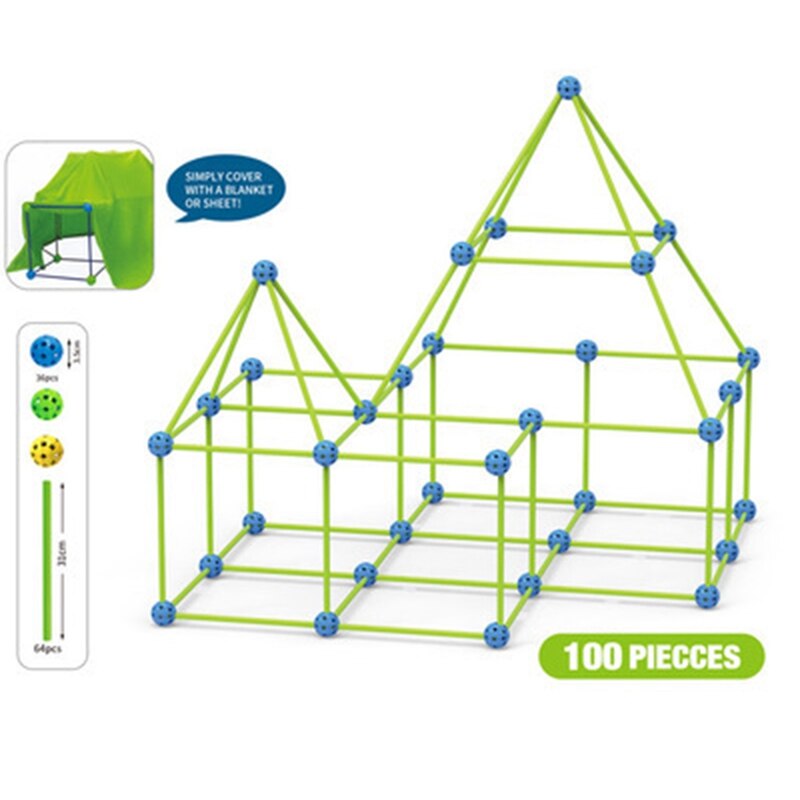 freundlicher Fort Gebäude Burgen Tunnel Zelte Bausatz DIY 3D glühen in das dunkel