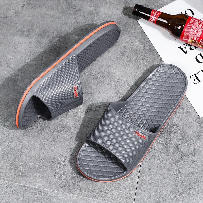 Heren strand slippers zomer platte schoenen comfortabele instappers heren sandalen antislip zool heren casual slippers: Grijs / 10.5