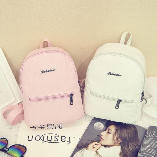 Neue Frauen Rucksack Korea PU leder Süssigkeit Farbe Hochschule Schulter Tasche Süße mädchen reisen Mini Weiblichen beutel