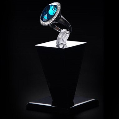 Soporte de exhibición de anillo acrílico, expositor de joyas en 4 colores: Black