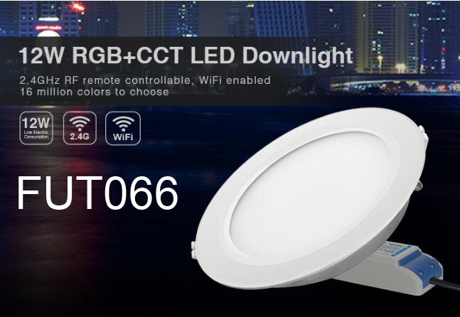Ultra Bright LED Recessed Downlight Round RGB CCT 6W 12W 15W 25W RF Ceiling Lamp RGB RGBW Aluminum AC 110V 220V Led Panel Bulb: FUT066 12W