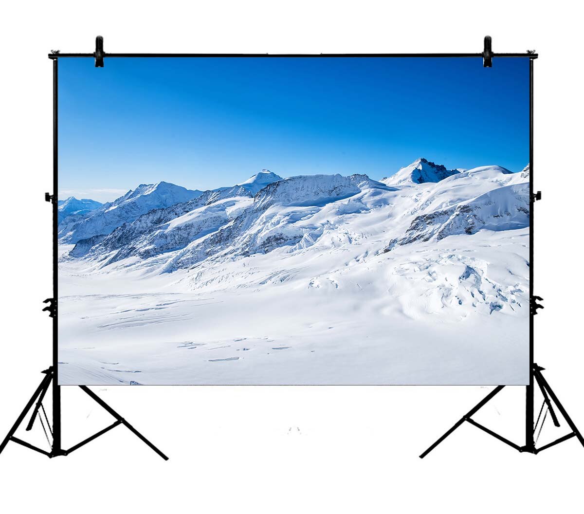 5x7ft Winter Blauwe Hemel Sneeuw Mooie Berg Polyester Foto Achtergrond Portret Achtergrond