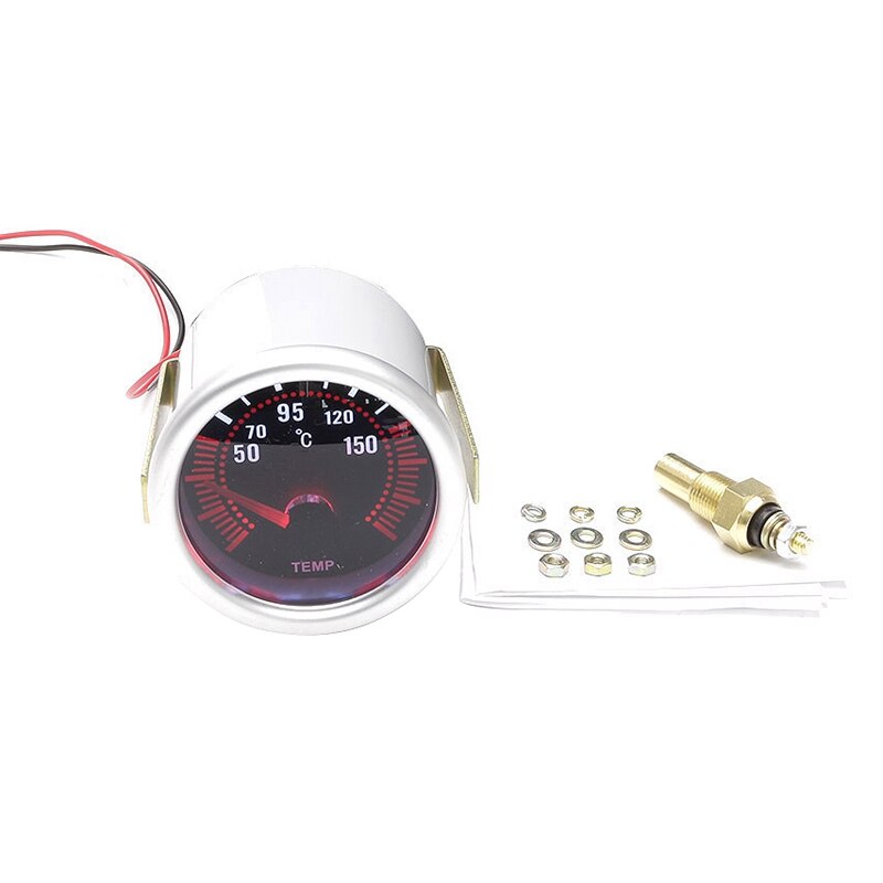 52mm 12v universal ledet bilmåler olie temperaturmåler olie temperatur overvågningsinstrument
