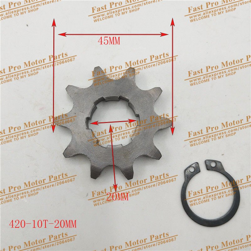 Front Engine 420# 17mm 20mm 10T 11T 12T 13T 14T 15T 16T 17T 18T 19T Teeth Chain Sprocket With Retainer Plate Locker: 420-10T-20MM