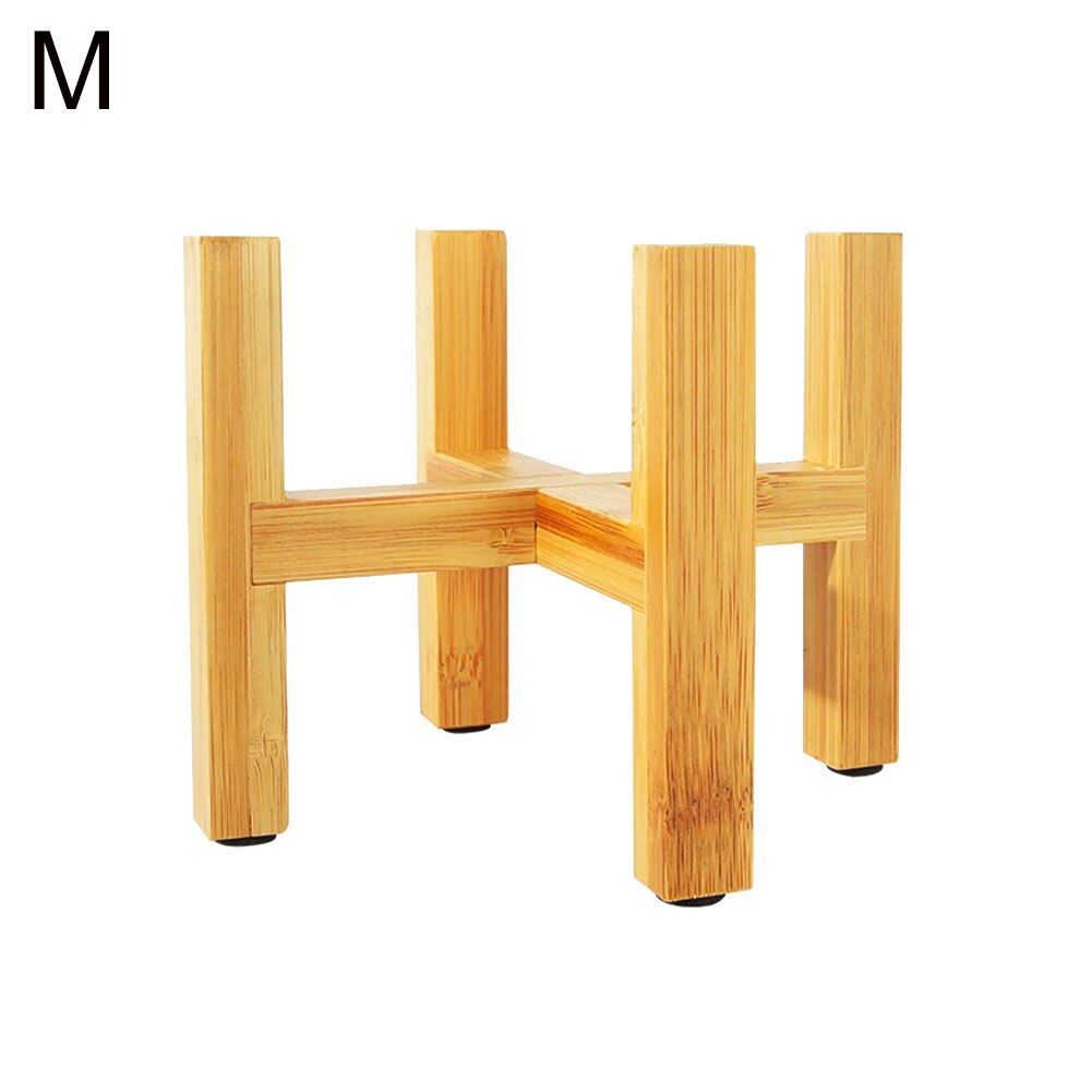 🔥Durable Wood Planter Pot Trays Flower Pot Rack Strong Free Standing Bonsai Holder Home Garden Indoor Display Plant Stand Shelf: M