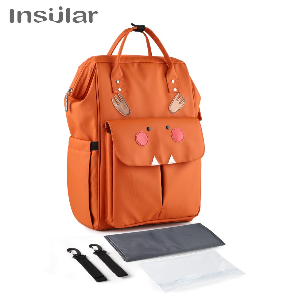 Insular Cartoon Luiertas Rugzak Usb Verwarming Waterdichte Mama Moederschap Verpleging Tas Grote Capaciteit Reizen Wandelwagen Zak