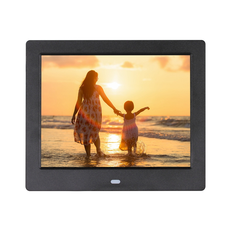 8 Inch LCD Digital Photo Frame HD 1024X768 Electronic Album Digital Picture Music Video Player Function: black / EU plug 