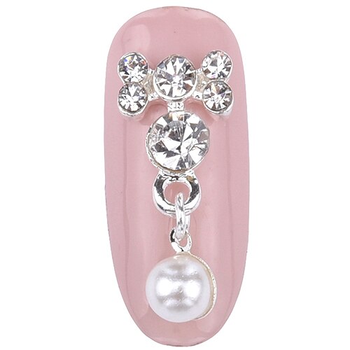 10 st guld/silver metall glitter 3d nail art fluga dingla kedja hjärta fixa nagelberlocker dekoration tillbehör tillbehör  y01: Y06