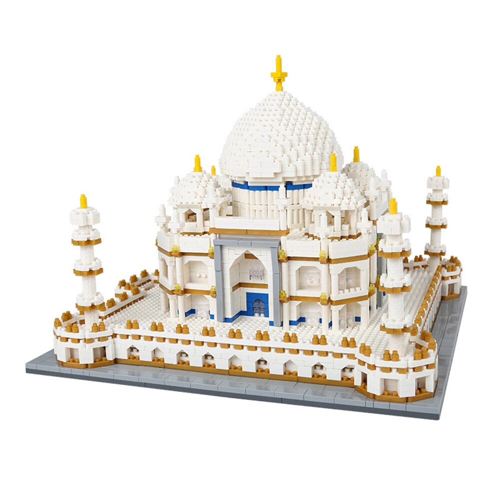 Lezi LZ8001-LZ8051 Set di modelli di architettura di fama mondiale Taj Mahal torre della gru gialla torre della cattedrale di san basio Micro Mini a