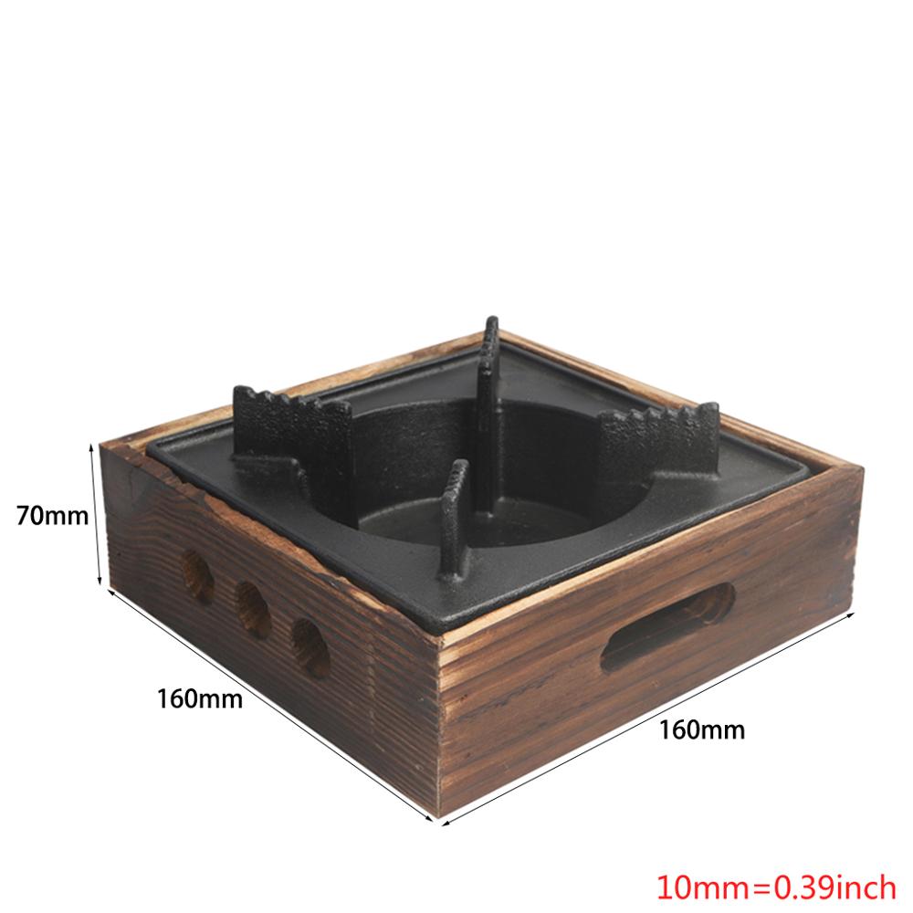 Parrillas portátiles de aleación de aluminio para cocinar, cuadradas, cocina de Alcohol sólido comercial, para el hogar, estofado en seco antiguo, olla de 16x16x7cm