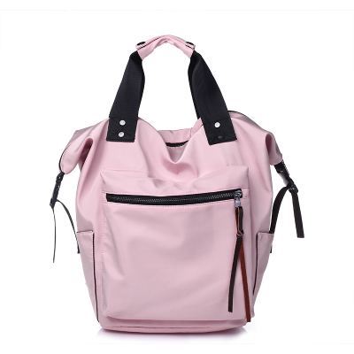 TTOU Nylon sac à dos femmes sacs à dos décontractés dames haute capacité retour au sac d'école adolescentes voyage étudiants Mochila Bolsa: Light Pink