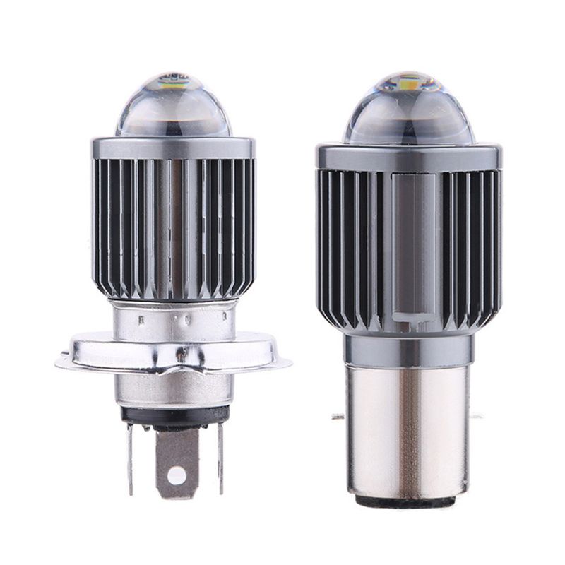 Scooter Bicolor LED Fisheye Headlight Conversion Bulb H4 to High Low Beam Light
