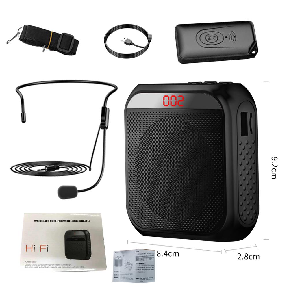 Bluetooth Voice Amplifier Wired Microphone Teacher Microphone Loudspesker with Loud and Clear Sound Amplifier for Instructor: Black wireless