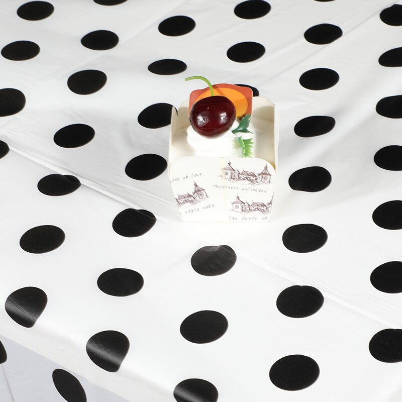 Mantel de PE desechable D & Z 1 ud. Cubierta de mesa de Picnic impermeable de punto negro molido blanco