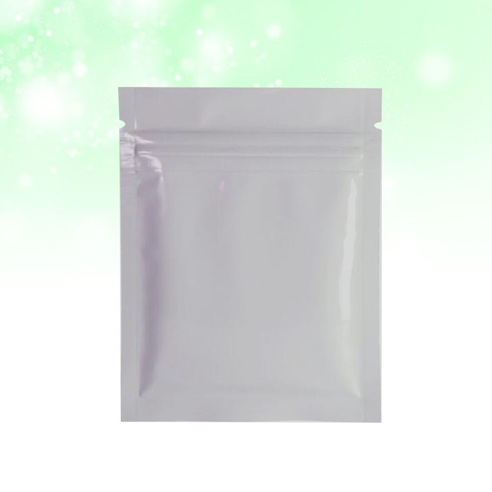 100 Stck Aluminium Folie Verpackung Taschen Wiederverschließbaren Reißverschluss Zealed Taschen Wiederverwendbare Lebensmittel Beutel für Kaffee Bohnen Kekse (Weiß)